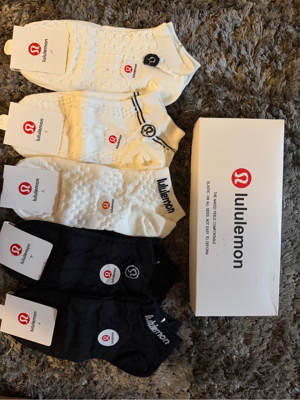 lululemon athletica Low-Cut Sock 5-Pack — White & Black